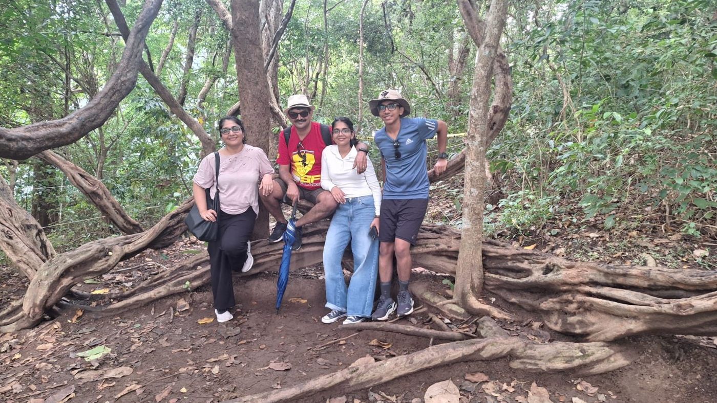 Bipin's family in a forest clearing